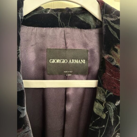 Giorgio Armani Floral Viscose Silk Blend Single Button Blazer - Riverdale - Picture 2 of 6